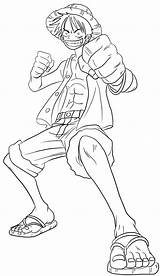 Luffy Lineart Malvorlagen Desenhar Draw Onepiece Ace sketch template