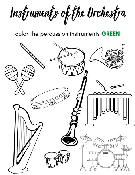 instrument family coloring page coloring home