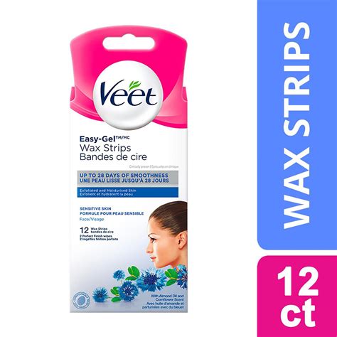 veet easy gel precision wax strips  face sensitive skin  ct  wipes walmart canada