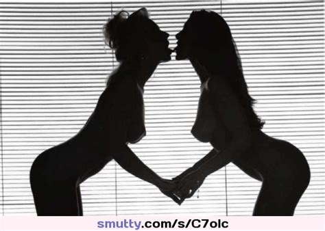 Artistic Lesbian Kiss Silhouette
