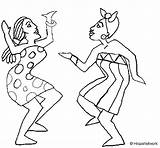 Bailando Colorir Afro Desenhos Brasileira Dibujo Dancing Danzano Coloringcrew Africana Muchachas Acolore sketch template