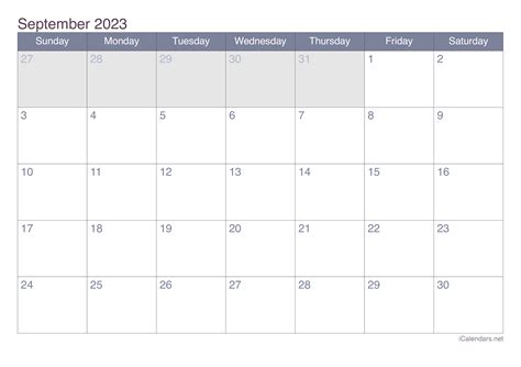 september  printable calendar icalendarsnet