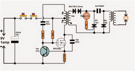 diy taser gun circuit electronic circuit projects