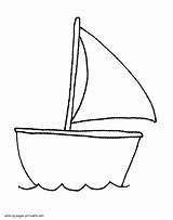 Coloring Pages Easy Kids Yacht Preschool Printable Transportation sketch template