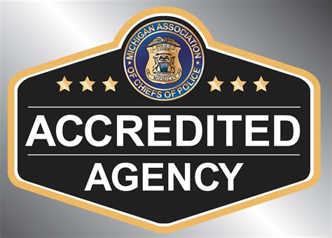 accredited agency sticker black michigan association  chiefs  police