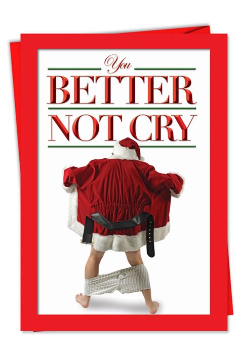 better not cry adult christmas greeting card