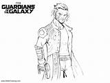 Coloring Pages Lord Star Galaxy Guardians Wip Kids Printable Color sketch template