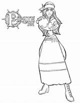 Pirate Coloring Pages Girl Female Getcolorings Printable Color Getdrawings sketch template