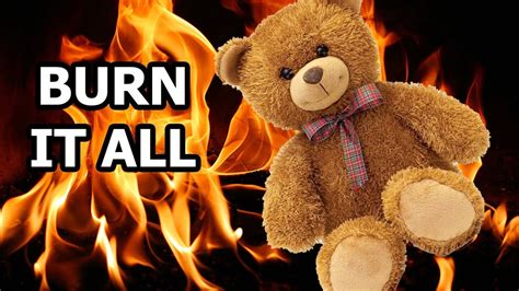 burning bear toy bear in fire burning toys youtube