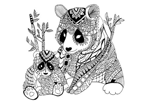 panda celine pa adult coloring pages