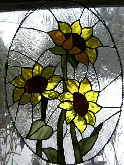 Sunflowers Stained Glass by Vitree, Designer Italian Stained Glasses