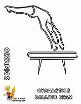 Coloring Balance Beam Pages Olympics Olympic Gymnastics sketch template