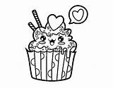 Kawaii Cupcake Coloring Colorear Food Coloringcrew Book Desserts sketch template