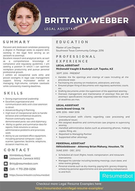 legal assistant resume samples templates pdfdoc  rb