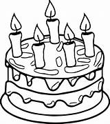 Cake Birthday Colouring Coloring Clipart Clip Sheet sketch template