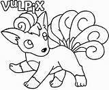 Coloring Vulpix Ninetales Clefable Getcolorings sketch template