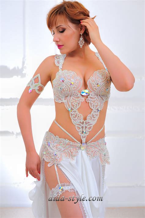 Sexy White Belly Dance Costume Little Pearl Aida Style