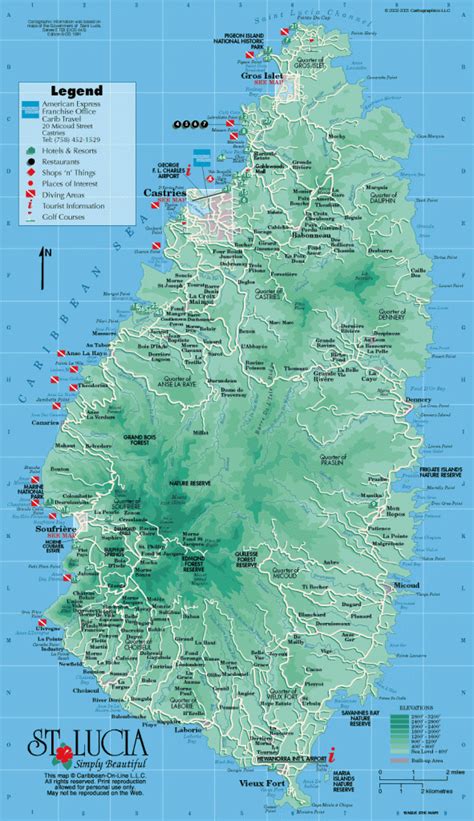 Saint Lucia Map Travelsfinders