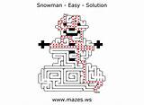 Snowman Maze Mazes Easy Kids Online sketch template