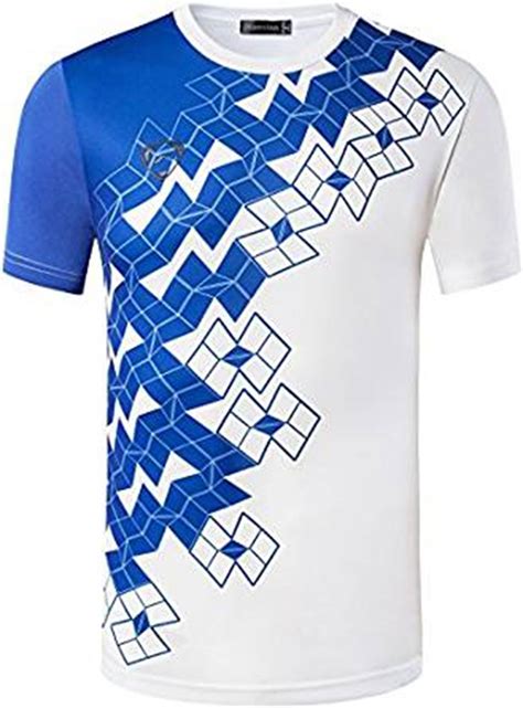 buy dri fit white  neck sports  shirt  blue design  men     shopclues