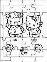 Rompecabezas Puzzles Jigsaw Kitty sketch template