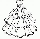 Coloring Dress Pages Clipart Wedding Drawing Easy Library Clip sketch template
