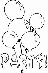 Coloring Party Birthday Pages Balloon Balloons Printable Drawing Coloring4free Para Colorear Ballonger Globos Dibujos Getdrawings Kids sketch template