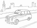 Angleterre Coloriages Geographie Cartes Taxi sketch template