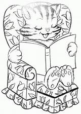 Coloring Kittens Three Little Pages Books Vintage Cat Comments Kitten sketch template