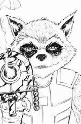 Galaxy Guardians Rocket Raccoon Original Indie Brands Awesome Coloring sketch template