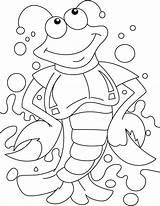 Lobster Coloring Pages Cheering sketch template