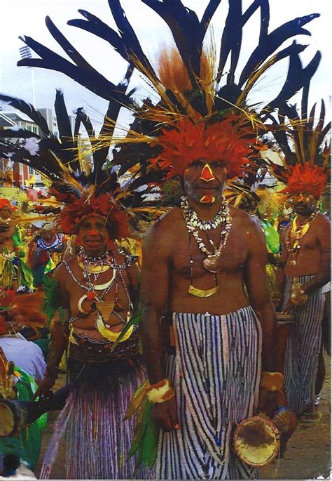 journey  postcards traditional dancers  papua  guinea