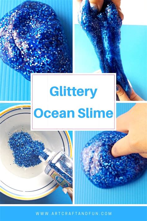 ocean slime  contact lens solution easy slime recipe crafts  kids slime