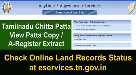 patta chitta view  land record status  eservicestngovin tamil nadu government schemes