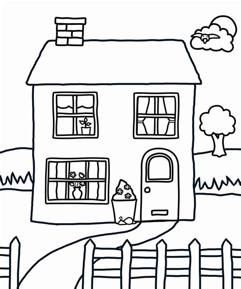 printable house colouring  picture printable coloring pages
