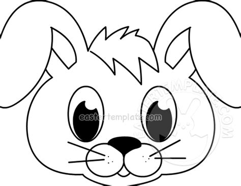 easter bunny mask coloring page easter template