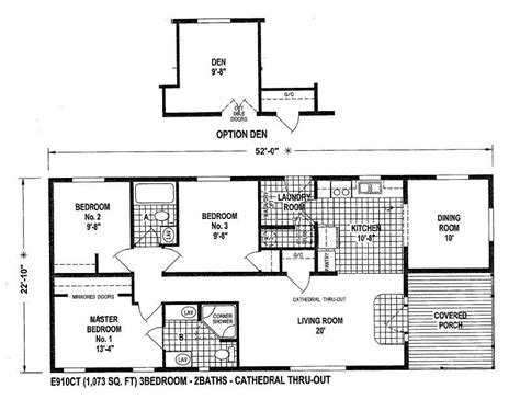 mobile home blueprints  bedrooms single wide  ect  sq ft floor plans lake