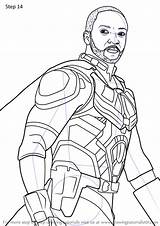 Falcon Avengers Coloring Endgame Drawingtutorials101 sketch template