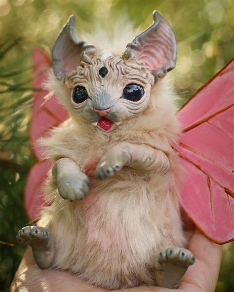 baby winged elfcat poseable art doll etsy