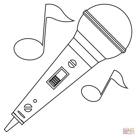 microphone coloring page  printable coloring pages