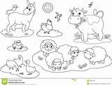 Farm Animals Coloring Animal Pages Clipart Color Sheets Printable Activity Sheep Kids Ferme Preschool Animaux Drawing Children Coloriage Baby Drawings sketch template