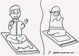 Berdoa Mewarnai Sketsa Diwarnai Doa Orang Harian Kumpulan Sedang Sholat Kartun Lengkap Putih Hitam Islami Sholeh Lomba Membaca Muslim Buku sketch template