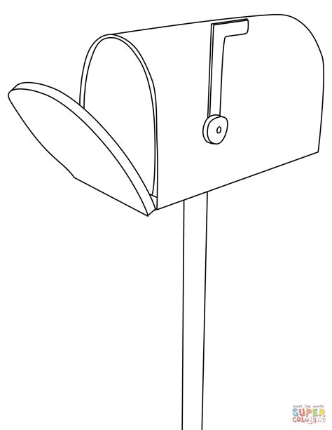 mailbox clipart coloring mailbox coloring transparent