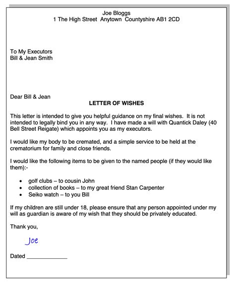 letter  wishes template