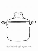 Pot Cooking Pages Coloring Template sketch template