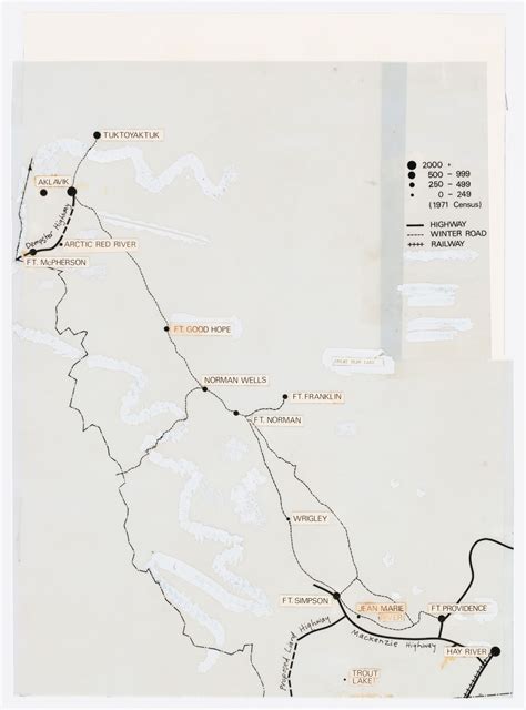 map   mackenzie valley region northwest territories showing communities highways winter