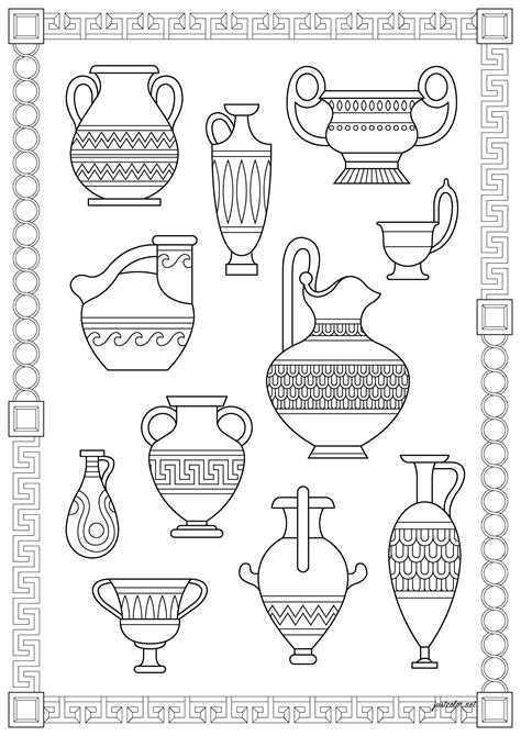 vases grecs grece antique mythologie grecque coloriages