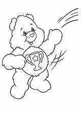 Coloring Pages Care Bears Champion Tocolor Heart Bear Catching Clouds Shaped Place Color sketch template