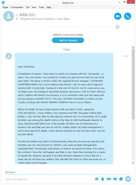 the nigerian skype scam is back to try and trick us once again panda