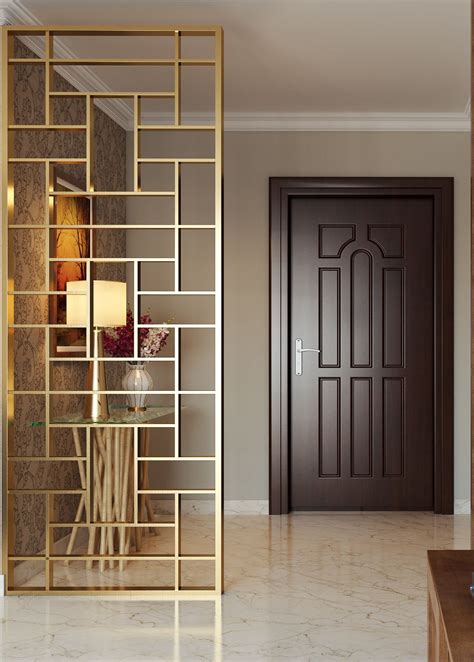 foyer designs choose  contemporary gold divider  separate